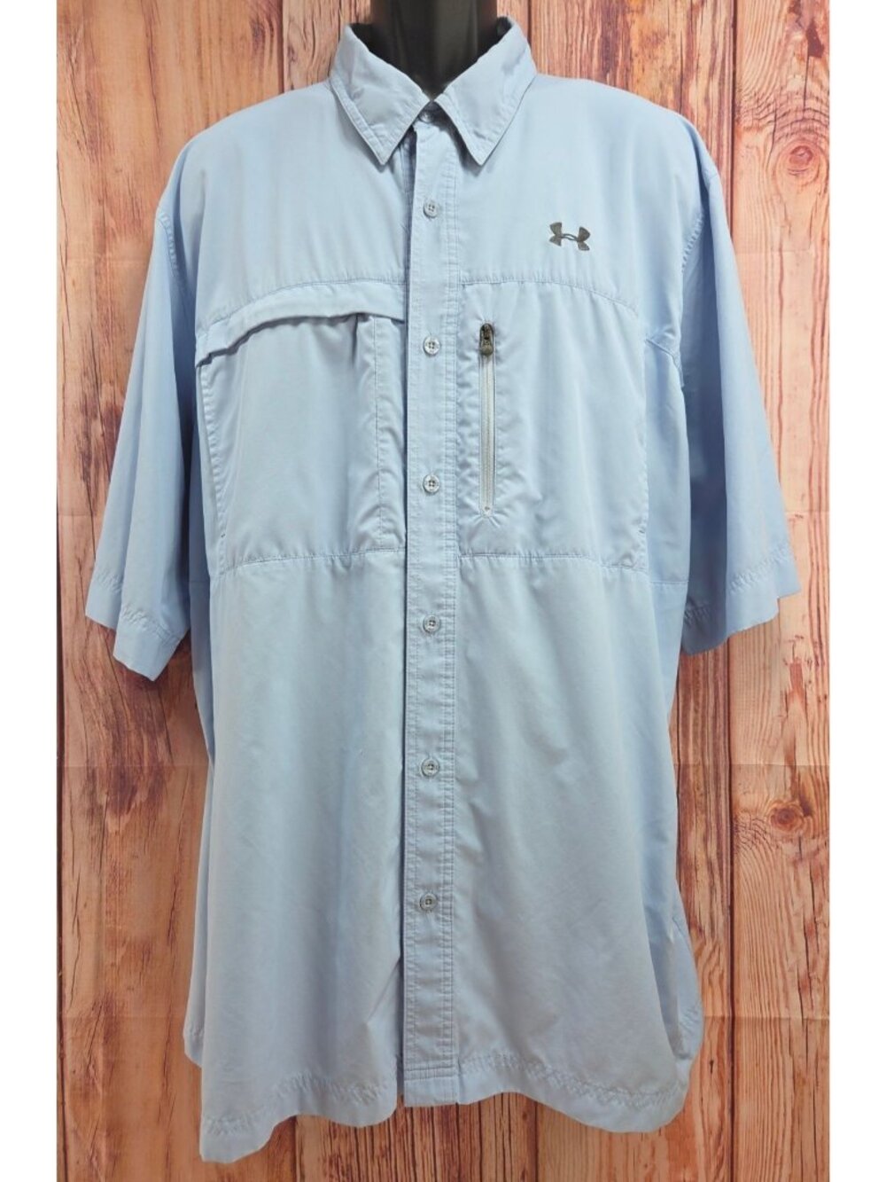 Under Armour Mens Loose Fit Fishing Shirt 3XL HeatGear Blue